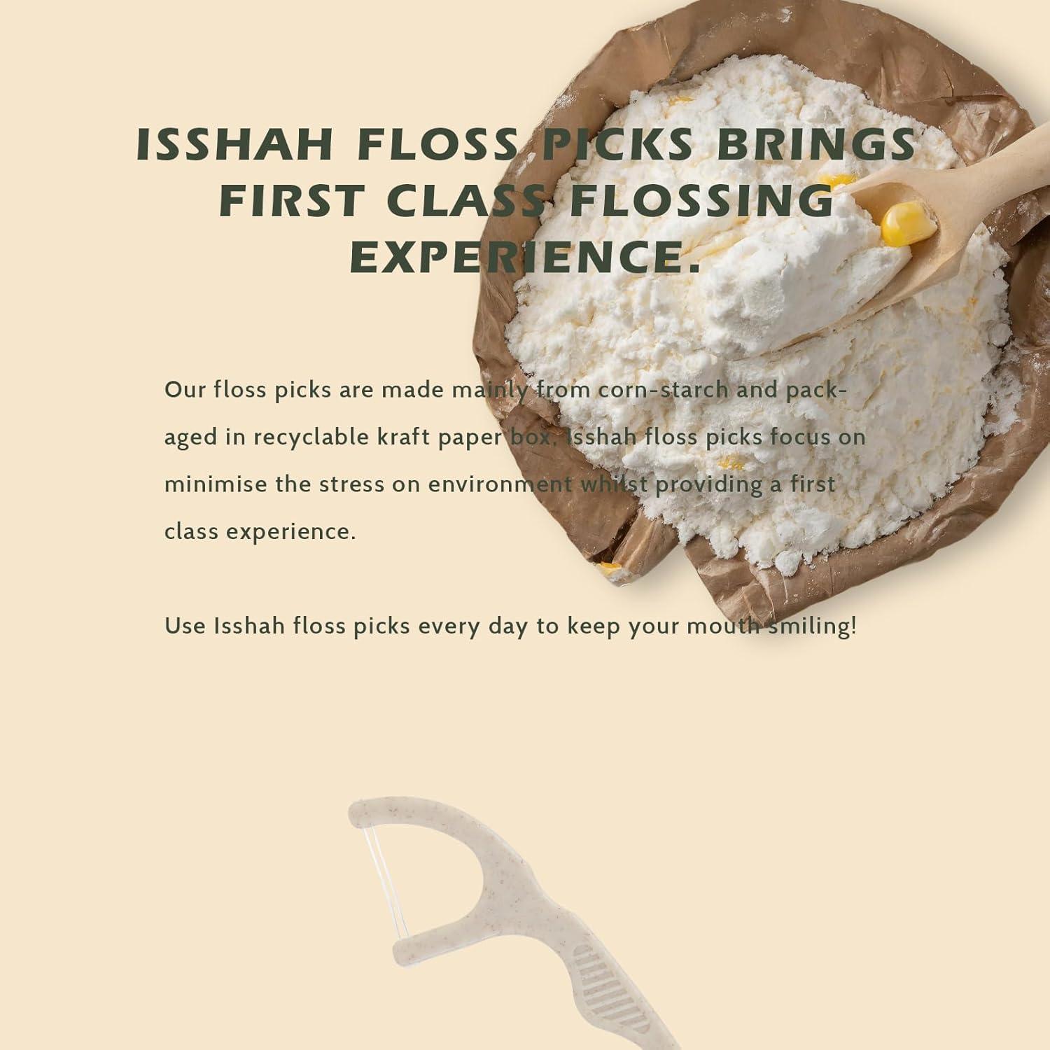 Natural Dental Floss Picks (300 Count) – Kraft Paper Box Packaging, Plant Based, PETA Approved Vegan, Eco Friendly, Sustainable Dental Flossers – Twin Floss (Charcoal)(Mint)