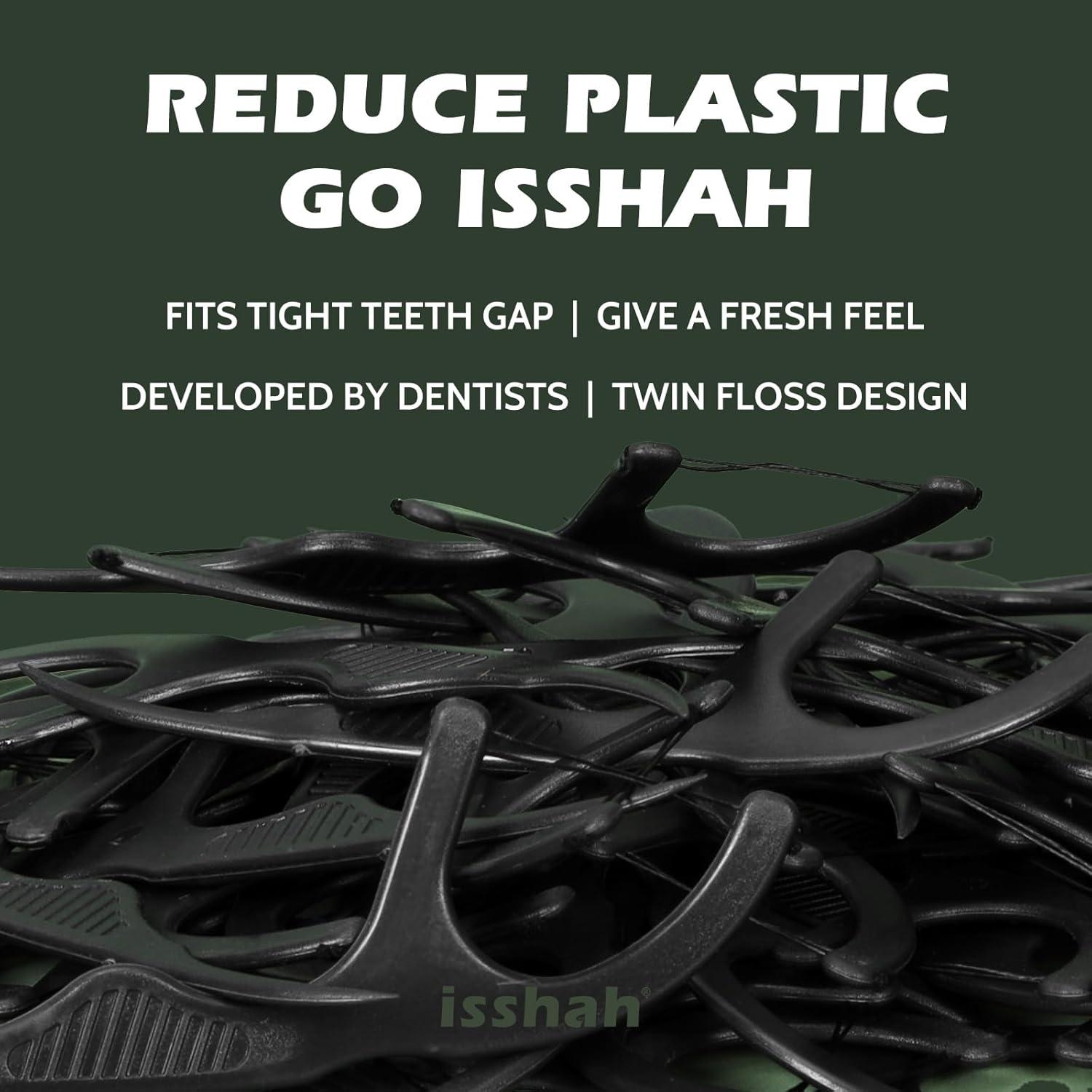 Natural Dental Floss Picks (300 Count) – Kraft Paper Box Packaging, Plant Based, PETA Approved Vegan, Eco Friendly, Sustainable Dental Flossers – Twin Floss (Charcoal)(Charcoal)