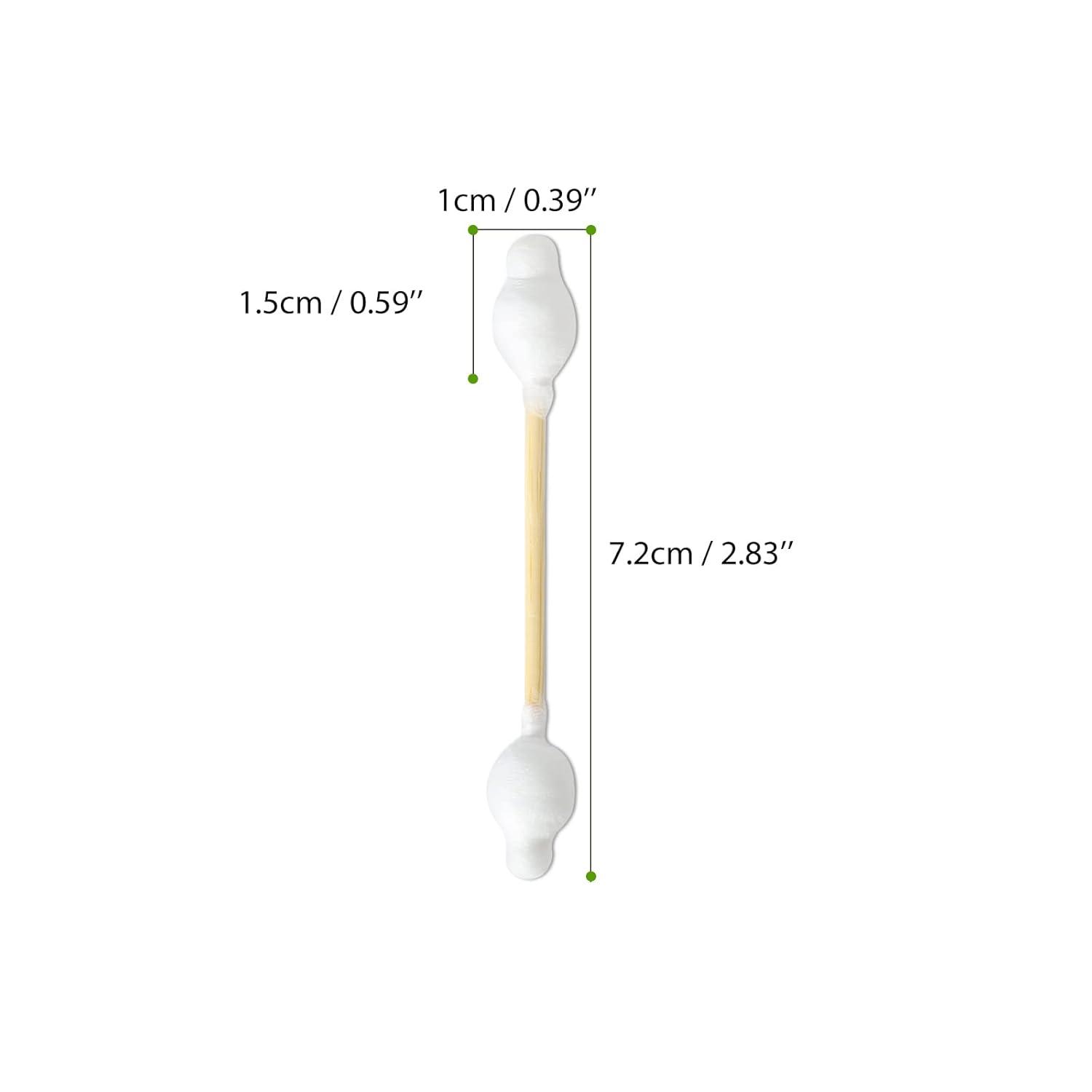 Baby Cotton Swabs – 108 Count – FSC Certified and PETA Approved, Bamboo Handle Cotton Tips, 100% Biodegradable, Gentle, Eco Friendly, Double Tips, Plastic Free Safety Baby Cotton Buds by Isshah