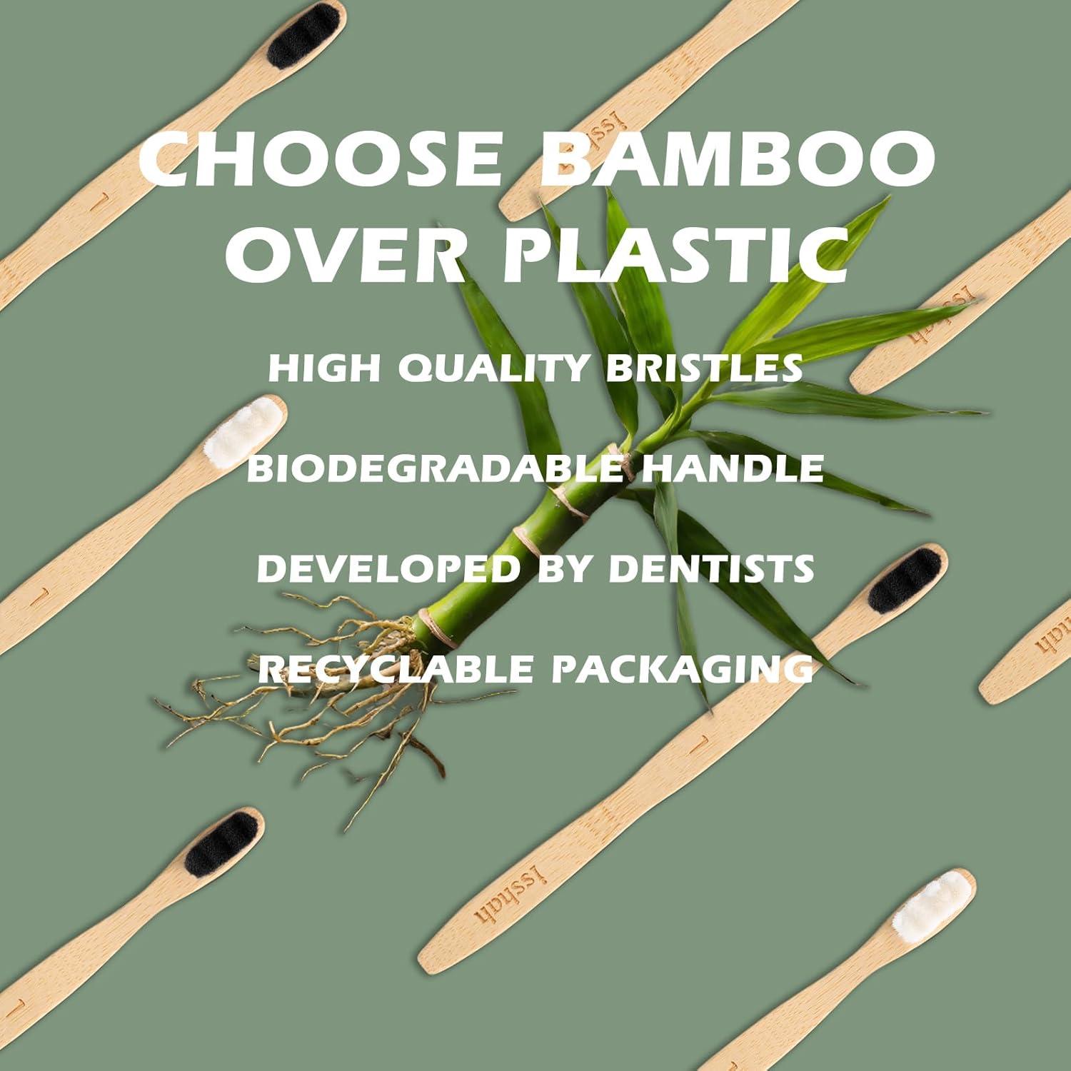 Extra Soft Bamboo Toothbrush, Micro Nano 20,000 Bristles Toothbrushes for Sensitive Gum, FSC Certified and PETA Approved, Pack of 8